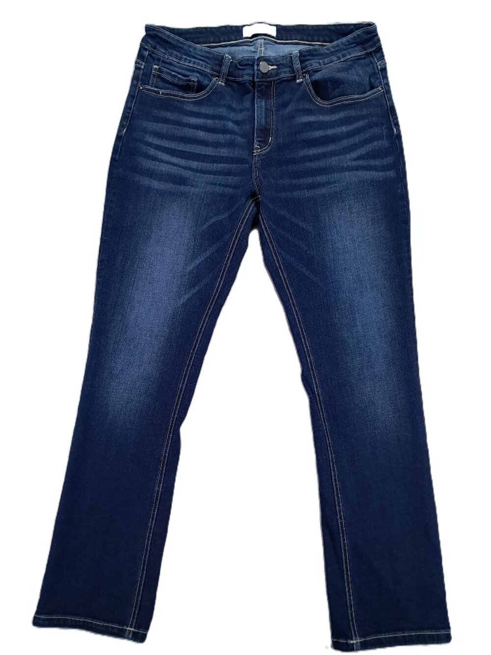 BKE Payton Jean Women 33x30, Tag 31x30 Universal Mid Straight Dark Blue Stretch